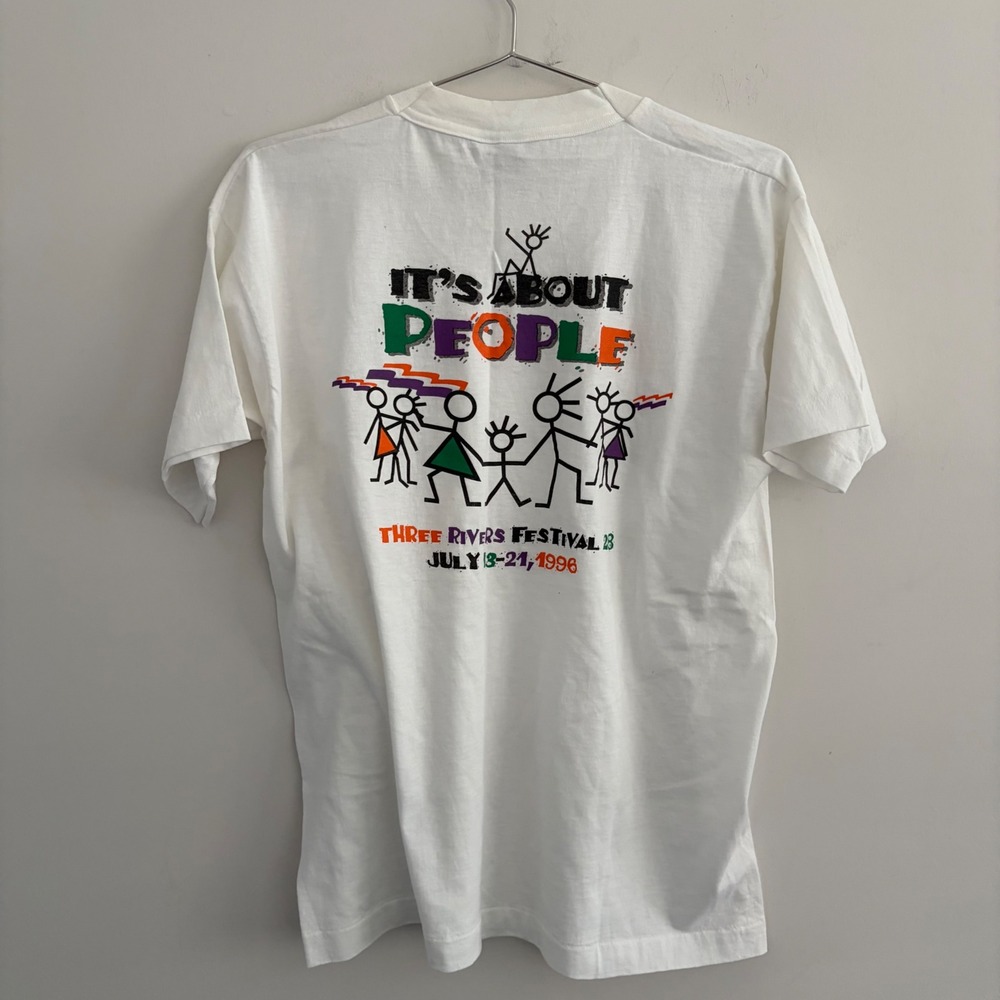 Vintage 1996 Three Rivers Festival It's About People T-Shirt Fort Wayne Indiana